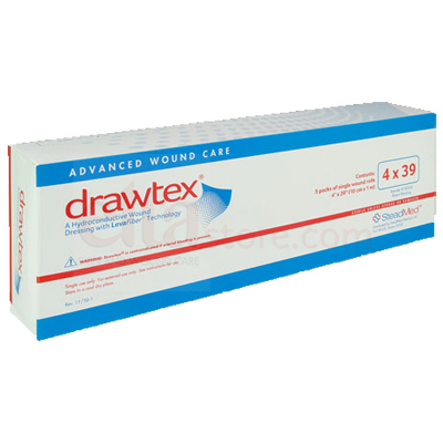 Drawtex Hydroconductive Wound Dressing w/ LevaFiber - 4x39 Roll (Box of 5)
